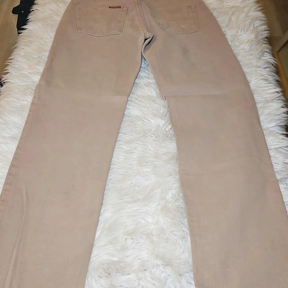 Ben Sherman Y2K Tan Corduroy-Feel Pants – 32x34, Multi-Button, Good Condition